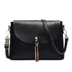 Amelia's Vintage Vibes Purse Boho Crossbody, BLACK